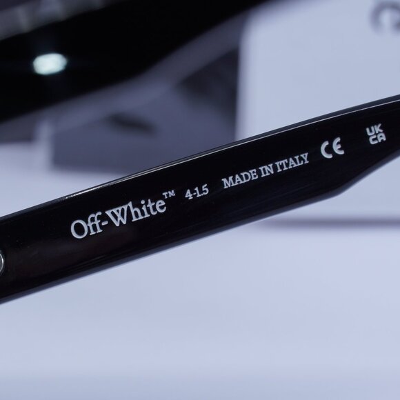 Off-White OERI14C CLIP ON 1025 Square Sunglasses – Black/Clear with Clip-on Red - Picture 8 of 10